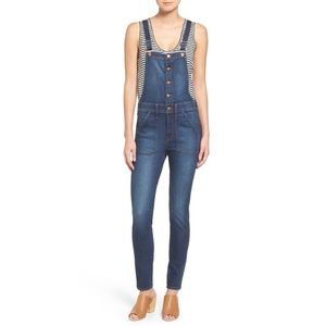 Madewell Skinny Denim Overalls Button Front Medium